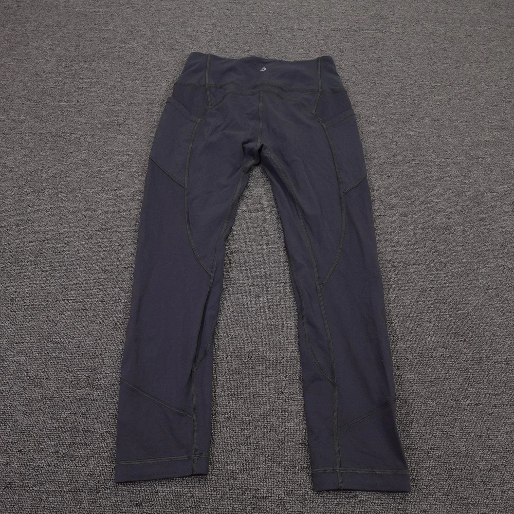 Lululemon Leggings Womens 8 Gray High Rise Ankle 25 Side Pocket Yoga Athletic